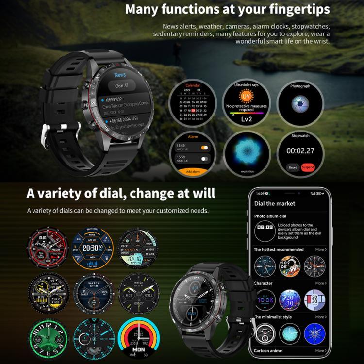 นาฬิกาอัจฉริยะ HAMTOD GT45 ขนาด 1.6 นิ้ว กันน้ำ รองรับการโทร Bluetooth / วัดอัตราการเต้นหัวใจ / ตรวจวัดออกซิเจนในเลือด