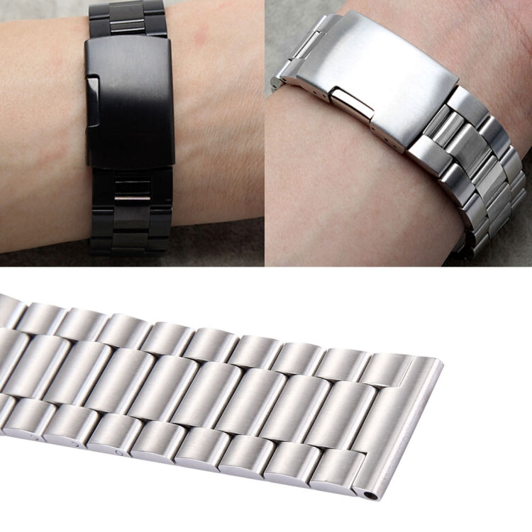 22mm Three Flat Buckle For Samsung Gear S2 Classic Smart Watch Butterfly Buckle 3 Beads Stainless Steel Watchband