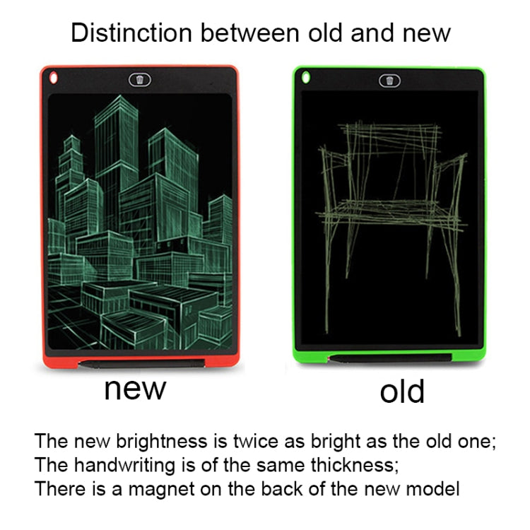 แท็บเล็ตเขียน LCD แบบพกพาขนาด 12 นิ้ว สำหรับวาดภาพ กราฟฟิตี แผ่นเขียนอิเล็กทรอนิกส์ แผ่นข้อความ แผ่นร่าง พร้อมปากกาเขียน สีดำ 12 นิ้ว, สีเขียว 12 นิ้ว, สีน้ำเงิน 12 นิ้ว, สีแดง 12 นิ้ว, สีขาว 12 นิ้ว
