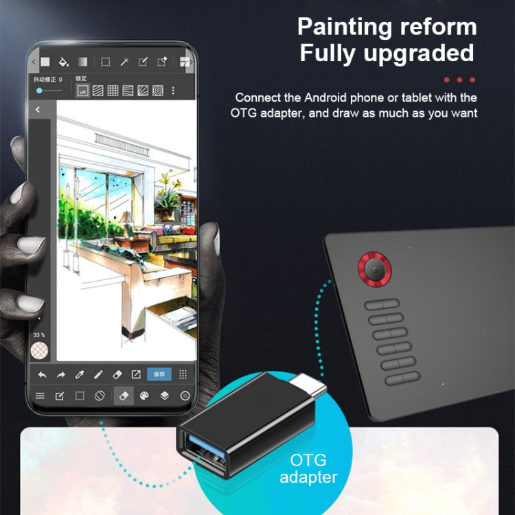 แท็บเล็ตกราฟิกอิเล็กทรอนิกส์สมาร์ททัช VEIKK A15PRO ขนาด 10x6 นิ้ว 5080 LPI พร้อมอินเทอร์เฟซ Type-C