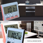 นาฬิกาจับเวลาครัวดิจิทัล 24 ชั่วโมง หน้าจอ LCD แม่เหล็กด้านหลังสำหรับทำอาหารและอบ