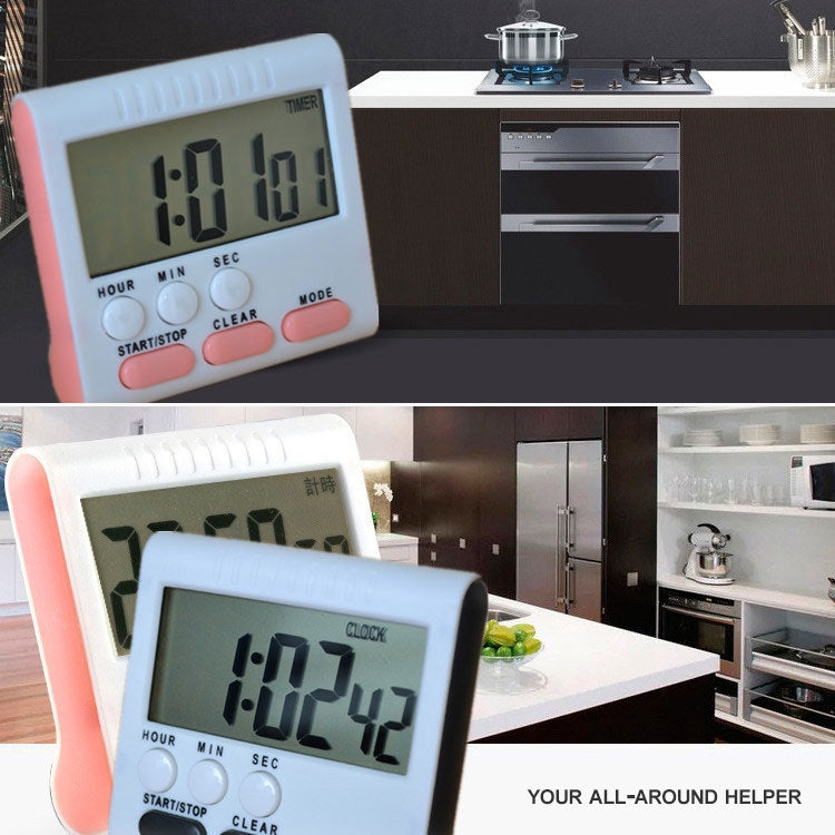 นาฬิกาจับเวลาครัวดิจิทัล 24 ชั่วโมง หน้าจอ LCD แม่เหล็กด้านหลังสำหรับทำอาหารและอบ