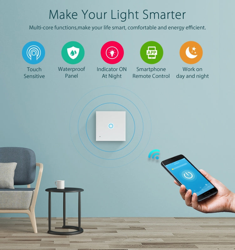 NEO NAS-SC01W สวิตช์ควบคุมไฟสมาร์ทไร้สาย WiFi EU 1 ช่อง