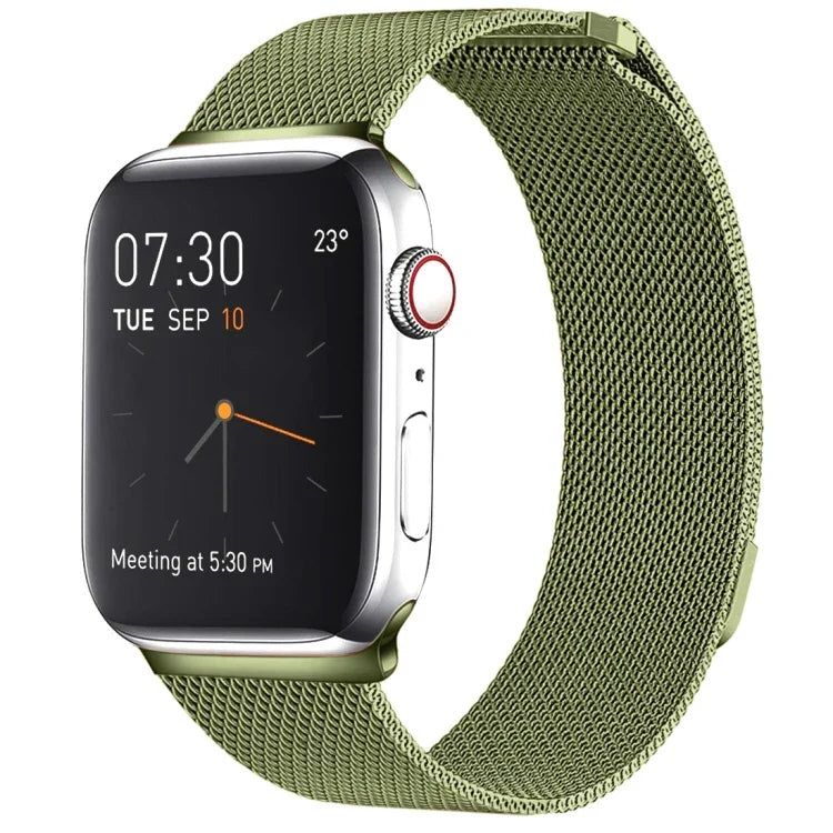 สายรัดนาฬิกา Milanese Loop แบบแม่เหล็กสแตนเลส สำหรับ Apple Watch Series 10 42mm / 9&8&7 41mm / SE 3&SE 2&6&SE&5&4 40mm / 3&2&1 38mm, สำหรับ Apple Watch Series 8&7 41mm / SE 2&6&SE&5&4 40mm / 3&2&1 38mm