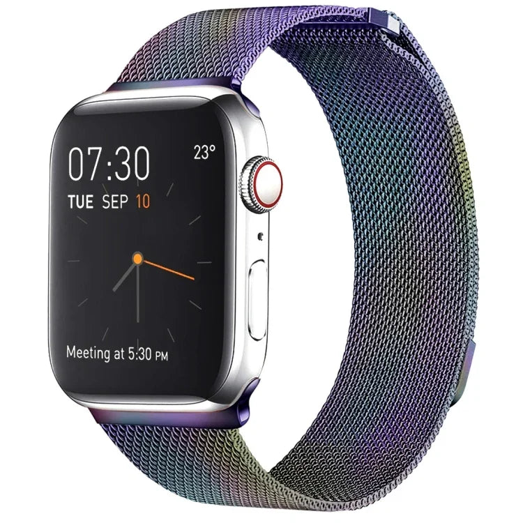 สายรัดนาฬิกา Milanese Loop แบบแม่เหล็กสแตนเลส สำหรับ Apple Watch Series 10 42mm / 9&8&7 41mm / SE 3&SE 2&6&SE&5&4 40mm / 3&2&1 38mm, สำหรับ Apple Watch Series 8&7 41mm / SE 2&6&SE&5&4 40mm / 3&2&1 38mm