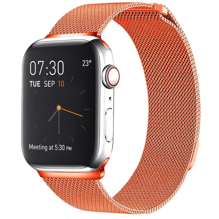 สายรัดนาฬิกา Milanese Loop แบบแม่เหล็กสแตนเลส สำหรับ Apple Watch Series 10 42mm / 9&8&7 41mm / SE 3&SE 2&6&SE&5&4 40mm / 3&2&1 38mm, สำหรับ Apple Watch Series 8&7 41mm / SE 2&6&SE&5&4 40mm / 3&2&1 38mm