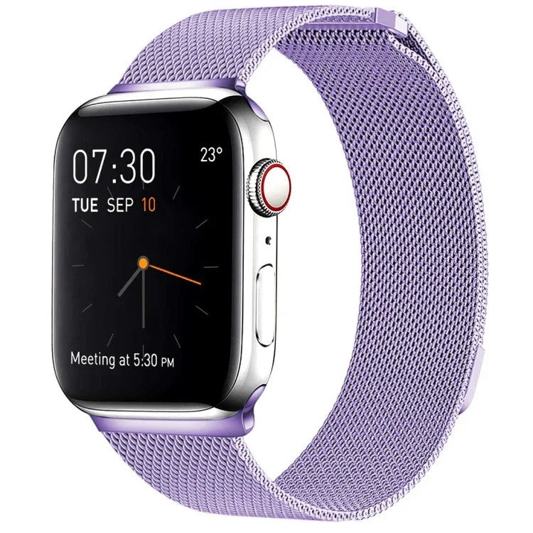สายรัดนาฬิกา Milanese Loop แบบแม่เหล็กสแตนเลส สำหรับ Apple Watch Series 10 42mm / 9&8&7 41mm / SE 3&SE 2&6&SE&5&4 40mm / 3&2&1 38mm, สำหรับ Apple Watch Series 8&7 41mm / SE 2&6&SE&5&4 40mm / 3&2&1 38mm