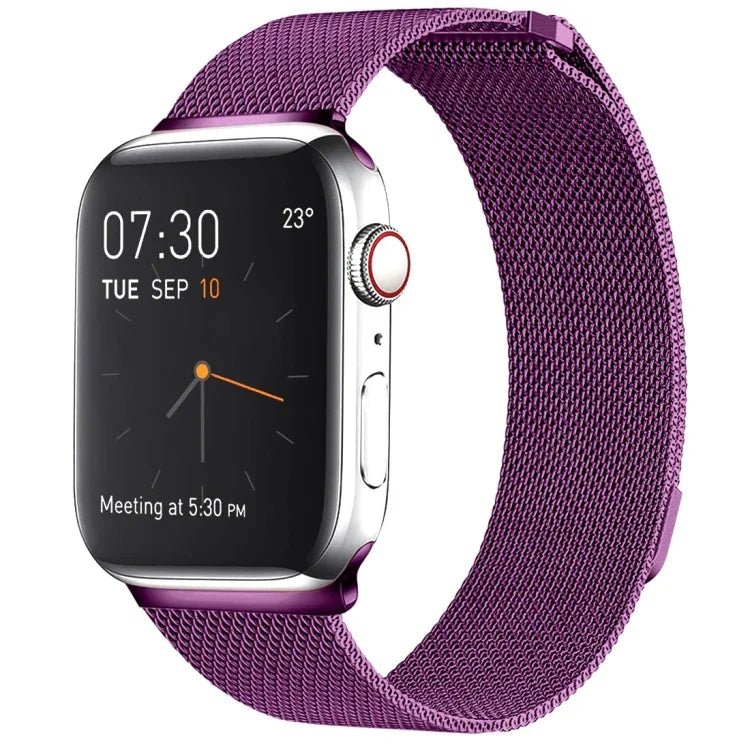 สายรัดนาฬิกา Milanese Loop แบบแม่เหล็กสแตนเลส สำหรับ Apple Watch Series 10 42mm / 9&8&7 41mm / SE 3&SE 2&6&SE&5&4 40mm / 3&2&1 38mm, สำหรับ Apple Watch Series 8&7 41mm / SE 2&6&SE&5&4 40mm / 3&2&1 38mm