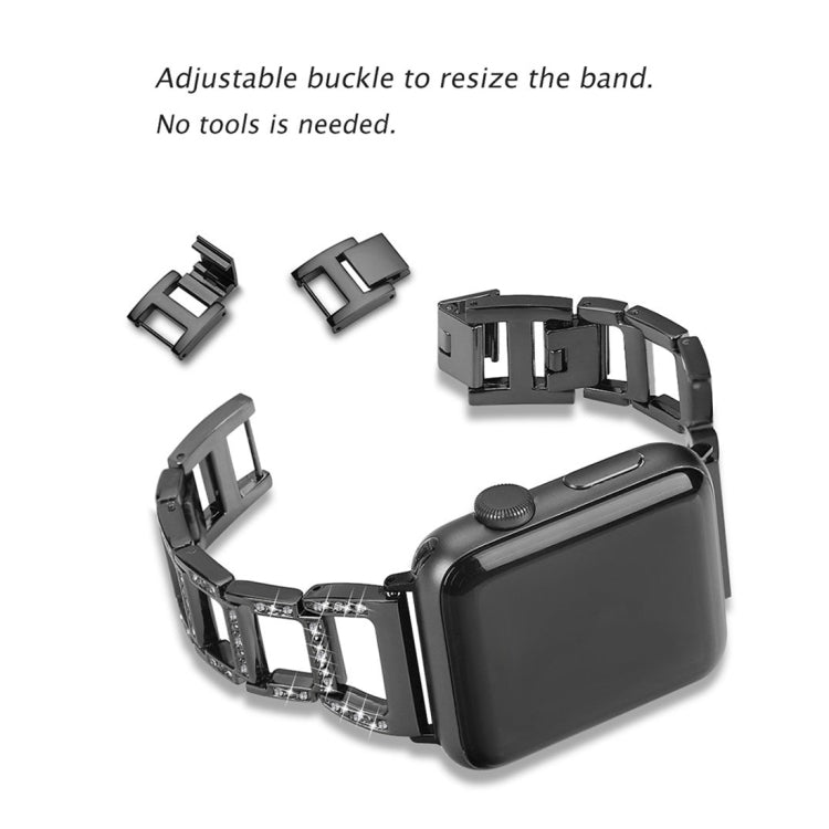 สายรัดนาฬิกาสแตนเลสลายเพชรสีสัน สำหรับ Apple Watch Series 10 42mm / 9&8&7 41mm / SE 3&SE 2&6&SE&5&4 40mm / 3&2&1 38mm