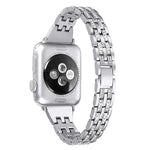 สายรัดข้อมือสแตนเลสสตีลประดับเพชรสีสันสำหรับ Apple Watch Series 7 ขนาด 41 มม. / 6 & SE & 5 & 4 ขนาด 40 มม. / 3 & 2 & 1 ขนาด 38 มม.