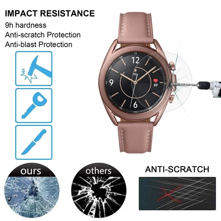 ฟิล์มกระจกนิรภัย 0.26มม. 2.5D 9H สำหรับ Samsung Galaxy Watch3 45มม., สำหรับ Samsung Galaxy Watch3 45มม.