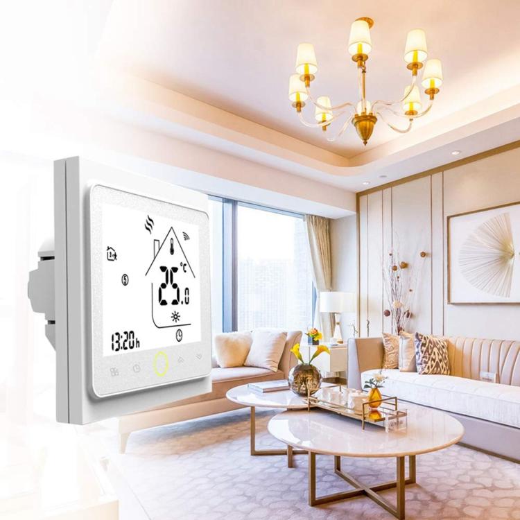 BHT-002GBLW เทอร์โมสตัทห้องแบบดิจิทัล LCD ระบบทำความร้อนอิเล็กทรอนิกส์ 16A พร้อมเซนเซอร์และแสดงเวลา ควบคุม WiFi, BHT-002GBLW 16A (สีดำ) ระบบทำความร้อนอิเล็กทรอนิกส์, BHT-002GBLW 16A (สีขาว) ระบบทำความร้อนอิเล็กทรอนิกส์