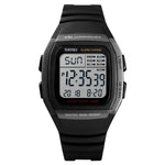 SKMEI 1278 นาฬิกาดิจิทัลแฟชั่นสำหรับกลางแจ้ง กันน้ำ 50 ม. นาฬิกาข้อมือกีฬา สำหรับนักเรียน รองรับนาฬิกาปลุก 5 กลุ่ม (ไทเทเนียม) SKMEI 1278
