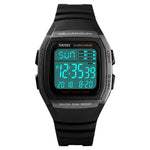 SKMEI 1278 นาฬิกาดิจิทัลแฟชั่นสำหรับกลางแจ้ง กันน้ำ 50 ม. นาฬิกาข้อมือกีฬา สำหรับนักเรียน รองรับนาฬิกาปลุก 5 กลุ่ม (ไทเทเนียม) SKMEI 1278