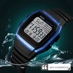 SKMEI 1278 นาฬิกาดิจิทัลแฟชั่นสำหรับกลางแจ้ง กันน้ำ 50 ม. นาฬิกาข้อมือกีฬา สำหรับนักเรียน รองรับนาฬิกาปลุก 5 กลุ่ม (ไทเทเนียม) SKMEI 1278