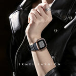 SKMEI 1278 นาฬิกาดิจิทัลแฟชั่นสำหรับกลางแจ้ง กันน้ำ 50 ม. นาฬิกาข้อมือกีฬา สำหรับนักเรียน รองรับนาฬิกาปลุก 5 กลุ่ม (ไทเทเนียม) SKMEI 1278