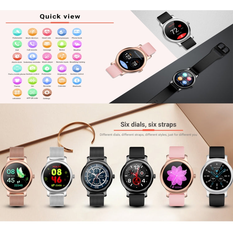 SMA-R2 นาฬิกาสมาร์ทหน้าจอ IPS 1.3 นิ้ว กันน้ำระดับ IP65, รองรับการโทร / แจ้งเตือนข้อความ / บลูทูธโหมดคู่ 3.0 + 4.0 / ตรวจวัดการนอนหลับ / แจ้งเตือนการนั่งนาน
