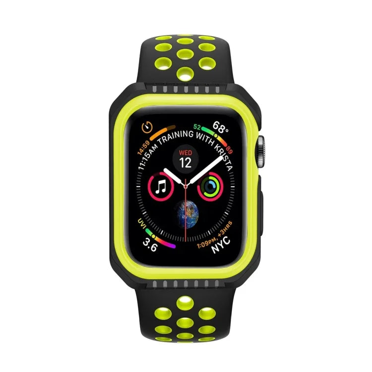 เคสป้องกันนาฬิกาอัจฉริยะกันกระแทกสองสี สำหรับ Apple Watch Series 3 / 2 / 1 38 มม. (ดำ เหลือง), (แดง ดำ), (ขาว น้ำเงิน)