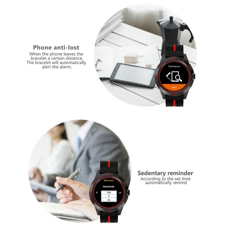 N6 สมาร์ทวอทช์ หน้าจอ TFT 1.3 นิ้ว MTK2502C บลูทูธ 4.0 สายซิลิโคน รองรับการตรวจวัดอัตราการเต้นของหัวใจ & เครื่องนับก้าว & ตรวจจับการนอน & แจ้งเตือนการนั่งนิ่ง สายซิลิโคนสีแดง, สายซิลิโคนสีเหลือง