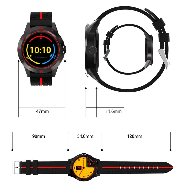 N6 สมาร์ทวอทช์ หน้าจอ TFT 1.3 นิ้ว MTK2502C บลูทูธ 4.0 สายซิลิโคน รองรับการตรวจวัดอัตราการเต้นของหัวใจ & เครื่องนับก้าว & ตรวจจับการนอน & แจ้งเตือนการนั่งนิ่ง สายซิลิโคนสีแดง, สายซิลิโคนสีเหลือง