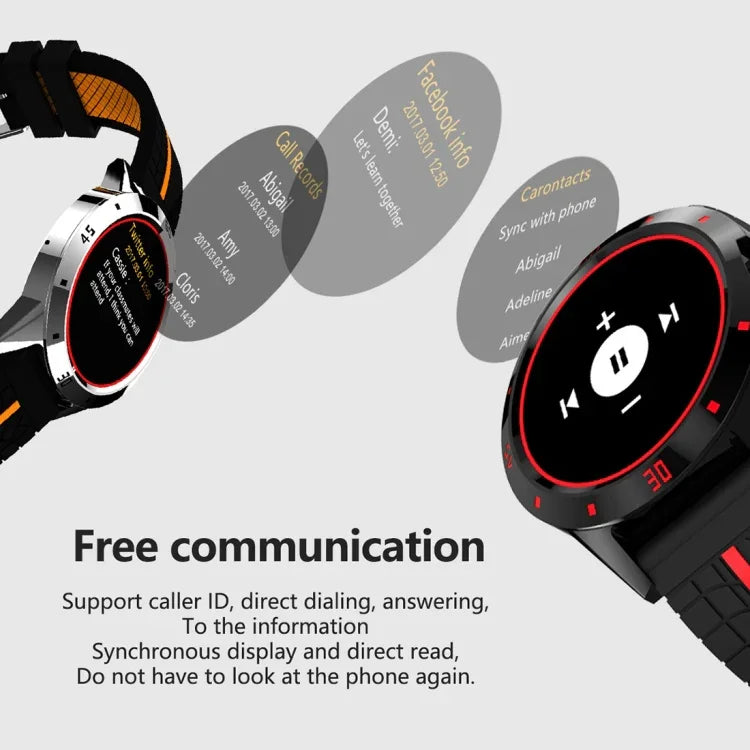 N6 สมาร์ทวอทช์ หน้าจอ TFT 1.3 นิ้ว MTK2502C บลูทูธ 4.0 สายซิลิโคน รองรับการตรวจวัดอัตราการเต้นของหัวใจ & เครื่องนับก้าว & ตรวจจับการนอน & แจ้งเตือนการนั่งนิ่ง สายซิลิโคนสีแดง, สายซิลิโคนสีเหลือง