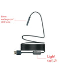กล้องส่องตรวจสอบ WiFi ความละเอียด 2.0MP ขนาดเลนส์ 8 มม. YPC110 พร้อมไฟ LED 8 ดวง กันน้ำ IP68 สายแข็งยาว 2 ม.