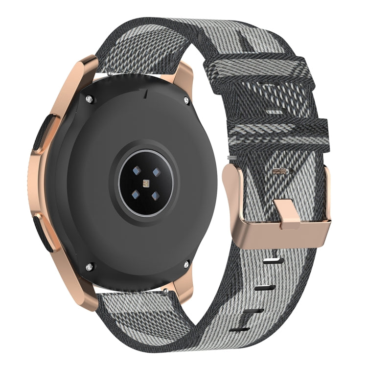 สายรัดนาฬิกาข้อมือไนลอนถักลายเส้น 20 มม. สำหรับ Galaxy Watch 42 มม., Galaxy Active / Active 2, Gear Sport, S2 Classic