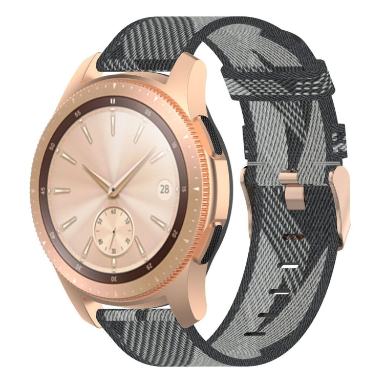 สายรัดนาฬิกาข้อมือไนลอนถักลายเส้น 20 มม. สำหรับ Galaxy Watch 42 มม., Galaxy Active / Active 2, Gear Sport, S2 Classic