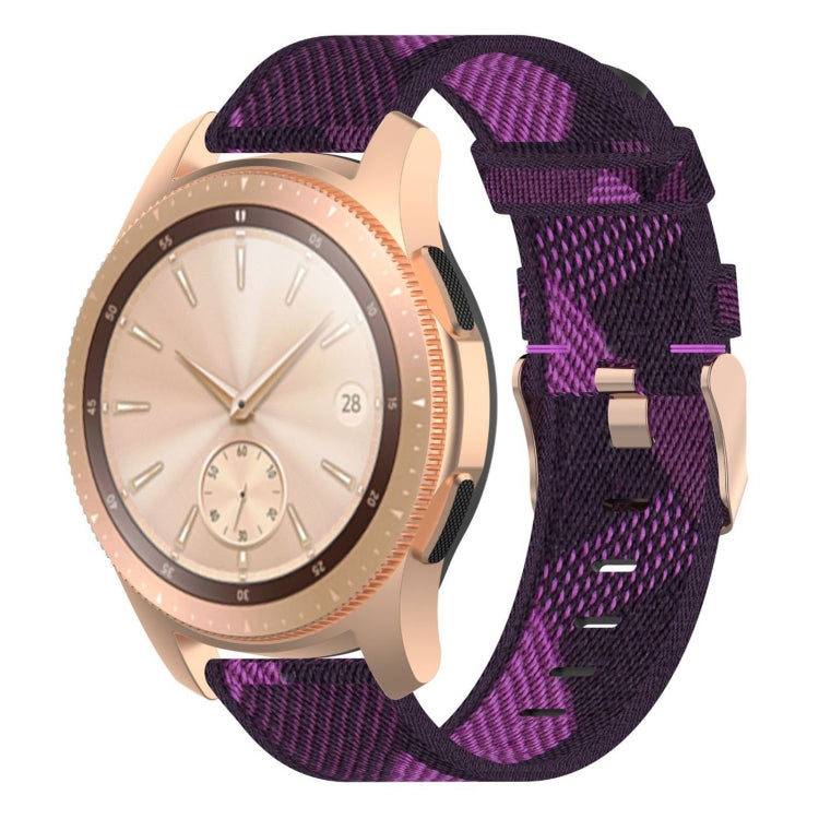 สายรัดนาฬิกาข้อมือไนลอนถักลายเส้น 20 มม. สำหรับ Galaxy Watch 42 มม., Galaxy Active / Active 2, Gear Sport, S2 Classic