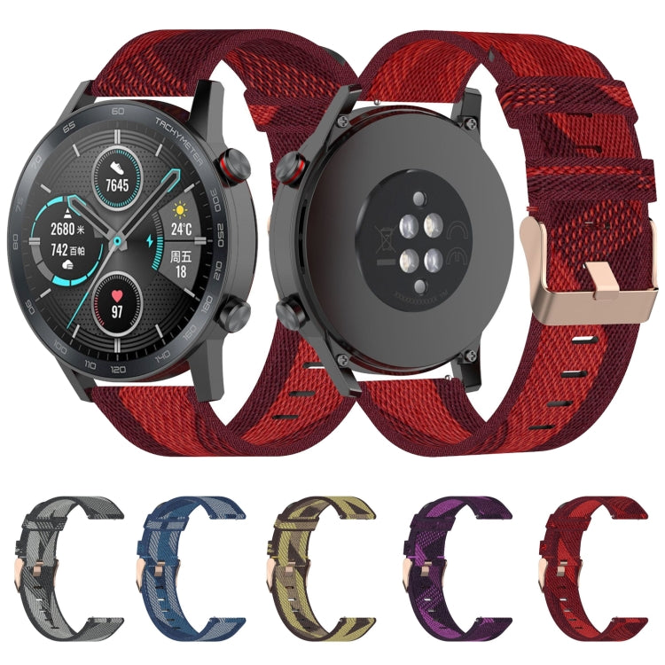 สายรัดข้อมือนาฬิกาไนลอนถักลาย 22 มม สำหรับ Huawei GT / GT2 46 มม, Honor Magic Watch 2 46 มม / Magic