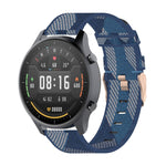 22mm Stripe Weave Nylon Wrist Strap Watch Band for Xiaomi Mi Watch Color, Garmin Vivoactive 4