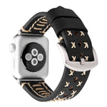 สำหรับสาย Apple Watch Series 10 ขนาด 42 มม. / 9&8&7 ขนาด 41 มม. / SE 3&SE 2&6&SE&5&4 ขนาด 40 มม. / 3&2&1 ขนาด 38 มม. สายหนังแท้ลายเส้นแมนนวล สำหรับขนาด 38 มม.