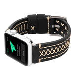 สำหรับสาย Apple Watch Series 10 ขนาด 42 มม. / 9&8&7 ขนาด 41 มม. / SE 3&SE 2&6&SE&5&4 ขนาด 40 มม. / 3&2&1 ขนาด 38 มม. สายหนังแท้ลายเส้นแมนนวล สำหรับขนาด 38 มม.