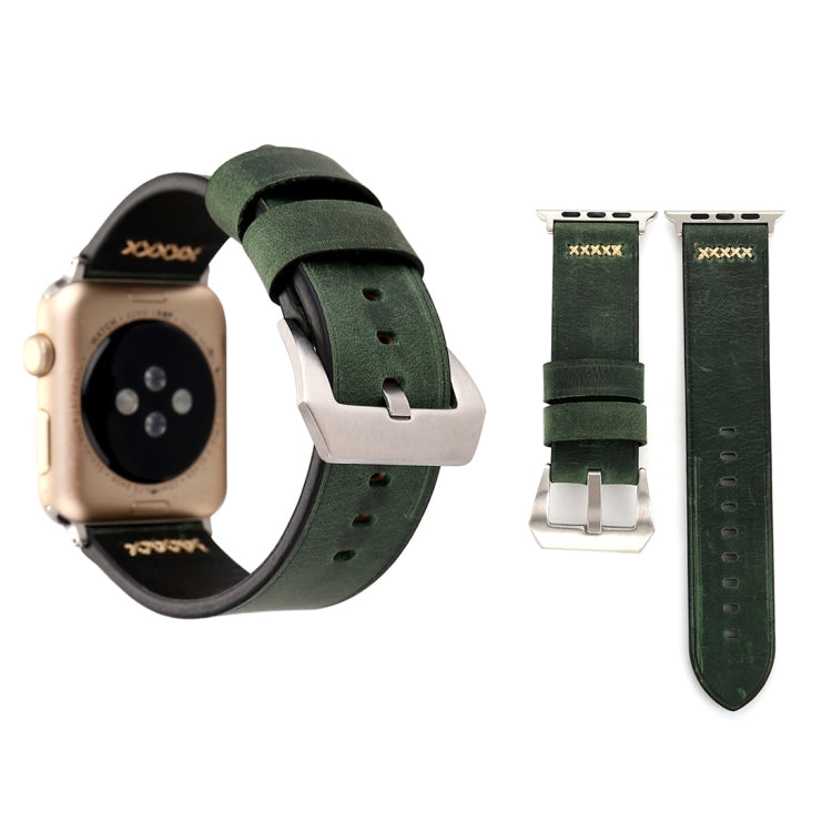 สำหรับสาย Apple Watch Ultra 49 มม. & Watch Ultra 2 49 มม. / Series 10 ขนาด 46 มม. / 9&8&7 ขนาด 45 มม. / SE 3&SE 2&6&SE&5&4 ขนาด 44 มม. / 3&2&1 ขนาด 42 มม. สายหนังแท้ลายเส้น XX แบบย้อนยุค สำหรับขนาด 42 มม.