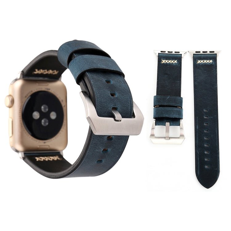 สำหรับสาย Apple Watch Ultra 49 มม. & Watch Ultra 2 49 มม. / Series 10 ขนาด 46 มม. / 9&8&7 ขนาด 45 มม. / SE 3&SE 2&6&SE&5&4 ขนาด 44 มม. / 3&2&1 ขนาด 42 มม. สายหนังแท้ลายเส้น XX แบบย้อนยุค สำหรับขนาด 42 มม.