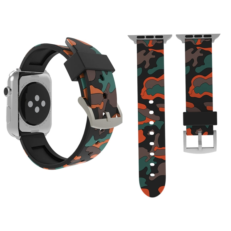 สำหรับสายซิลิโคนลายแฟชั่นลายพราง Apple Watch Series 3 & 2 & 1 ขนาด 38 มม.