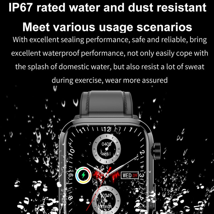 ET210 สมาร์ทวอทช์สายซิลิโคนหน้าจอ IPS ขนาด 1.91 นิ้ว กันน้ำ IP67 รองรับการวัดอุณหภูมิร่างกาย / ECG, ET210