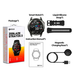 Zeblaze Stratos 3 สมาร์ทวอทช์หน้าจอ AMOLED ขนาด 1.43 นิ้ว กันน้ำ IP68 รองรับการโทร Bluetooth / GPS, Stratos 3