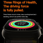 T800 Ultra สมาร์ทวอทช์สายซิลิโคนขนาด 1.99 นิ้ว รองรับวัดอัตราการเต้นหัวใจ / ECG, สายซิลิโคน