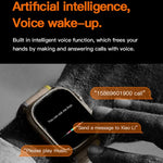 T800 Ultra สมาร์ทวอทช์สายซิลิโคนขนาด 1.99 นิ้ว รองรับวัดอัตราการเต้นหัวใจ / ECG, สายซิลิโคน