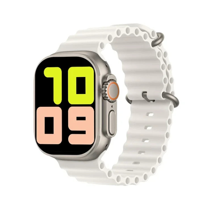 T800 Ultra สมาร์ทวอทช์สายซิลิโคน Ocean ขนาด 1.99 นิ้ว รองรับวัดอัตราการเต้นหัวใจ / ECG, สายซิลิโคน Ocean (สีดำ), สายซิลิโคน Ocean (สีขาว), สายซิลิโคน Ocean (สีเหลือง)