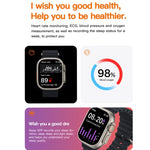 T800 Ultra สมาร์ทวอทช์สายซิลิโคน Ocean ขนาด 1.99 นิ้ว รองรับวัดอัตราการเต้นหัวใจ / ECG, สายซิลิโคน Ocean (สีดำ), สายซิลิโคน Ocean (สีขาว), สายซิลิโคน Ocean (สีเหลือง)
