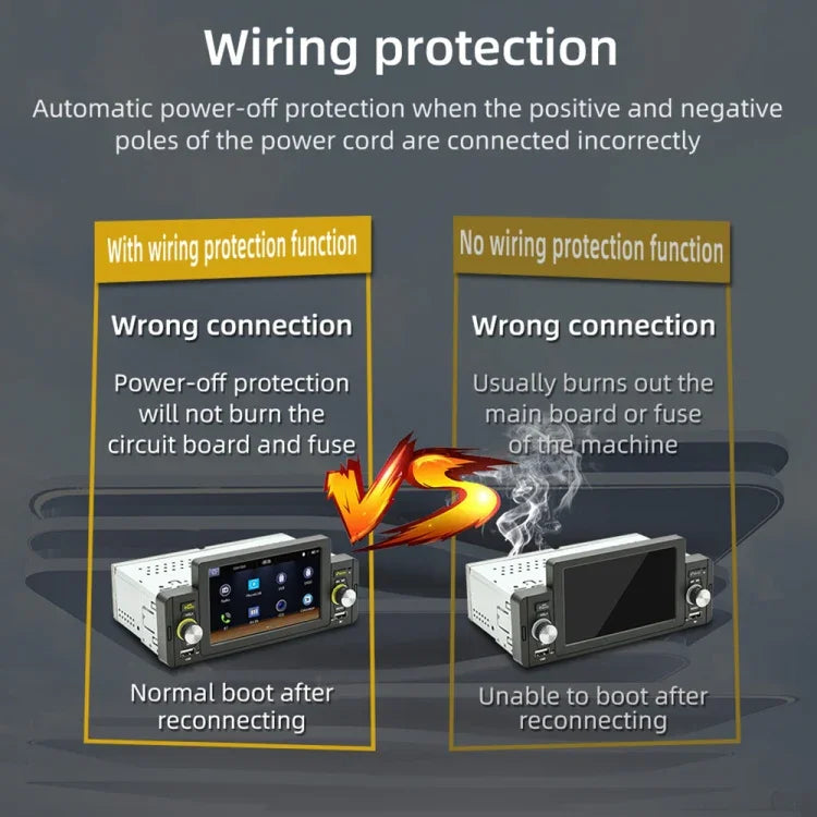 เครื่องเล่น MP5 รถยนต์ไร้สาย M160W 5 นิ้ว รองรับการเชื่อมต่อหน้าจอโทรศัพท์ / ควบคุมพวงมาลัย, M160W