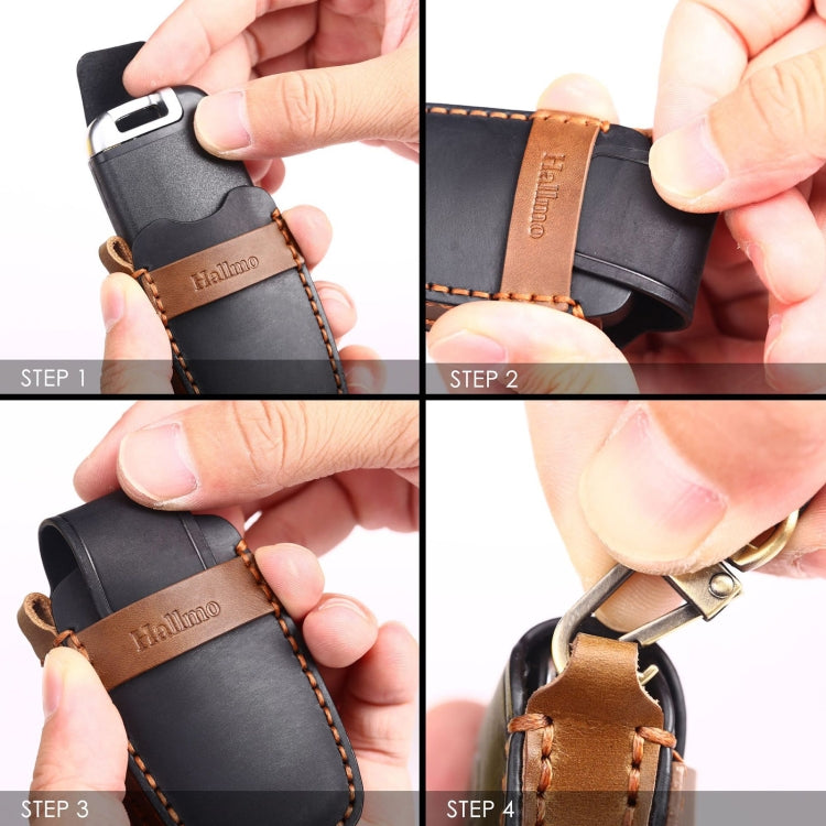 For Kia Sorento Hallmo Car Cowhide Leather Key Protective Cover Key Case, B088