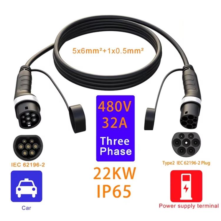 Feyree European Standard New Energy Electric Vehicle Charging Pile Double-ended Extension Cable, 480V 32A