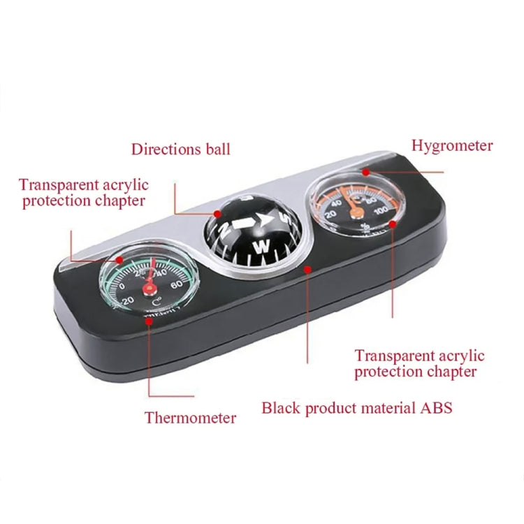 LC-3 3 in 1 Multifunctional Car Compass & Compass Ball & Thermometer, LC-3