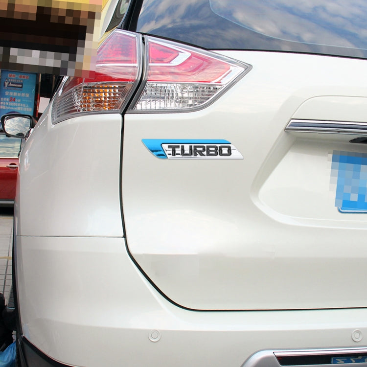 1 Pair Car Turbo Personalized Aluminum Alloy Decorative Stickers, Size: 11.5 x 2.5 x 0.5cm, Turbo