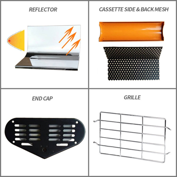 220V 1050W Heat Light Infrared Dryer Spray Paint Heating Curing Lamp Baking Booth Heater, UK Plug, 1050W, UK Plug