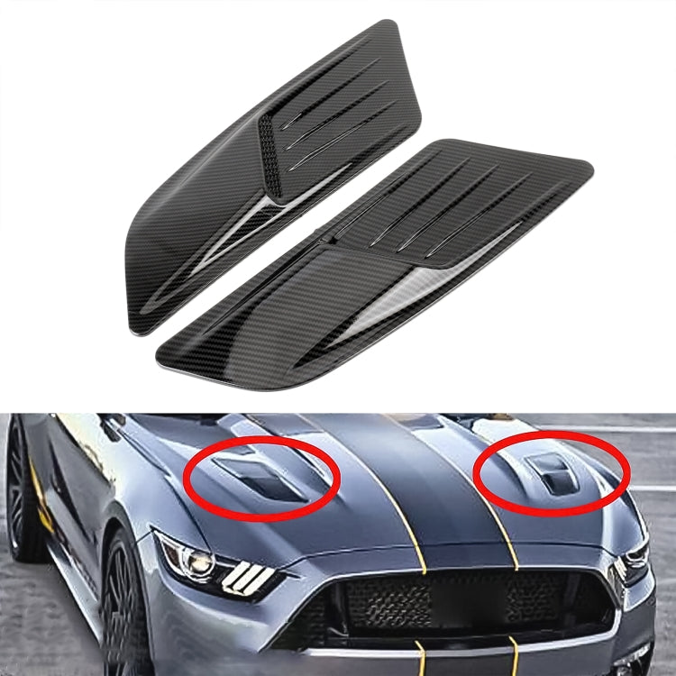 HD-713 1 Pair Car Hood Decorative Stickers Fender Air Vents Sticker(Carbon Fiber), Carbon Fiber