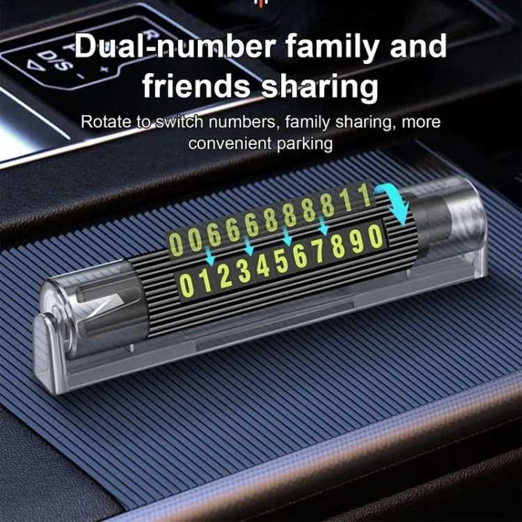 Car Multi-functional Emergency Safety Hammer Temporary Parking Dual Number Plate